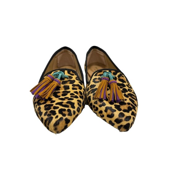 Hush Puppies Bounce Calf Hair Leopard Cheetah Tassle Sadie Loafers US 9.5 Wide - Picture 5 of 10